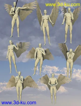 3D打印模型Celestial Poses for Victoria 5 and Michael 5的图片