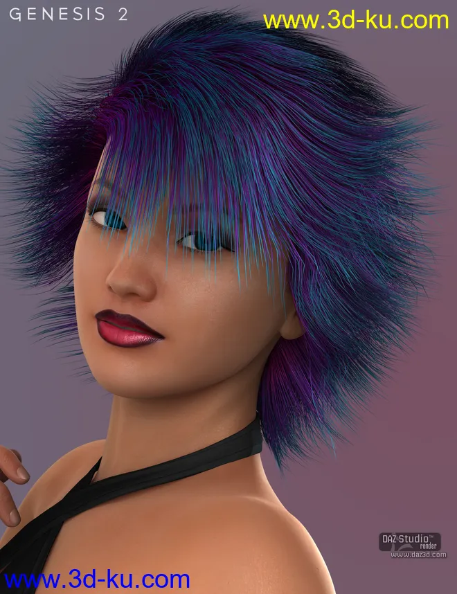 Charlie Hair for Genesis 2 Female(s)模型的图片2