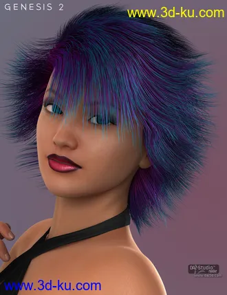 3D打印模型Charlie Hair for Genesis 2 Female(s)的图片