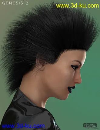 3D打印模型Charlie Hair for Genesis 2 Female(s)的图片