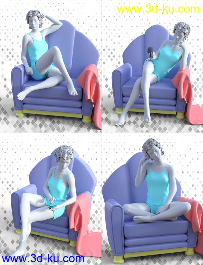 Chic Prop and Poses for Genesis 3 and 8 Female模型的图片4