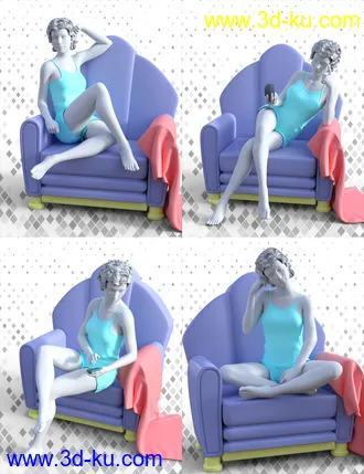 3D打印模型Chic Prop and Poses for Genesis 3 and 8 Female的图片