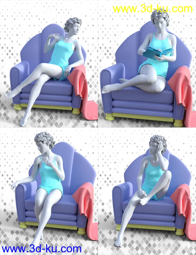 Chic Prop and Poses for Genesis 3 and 8 Female模型的图片6