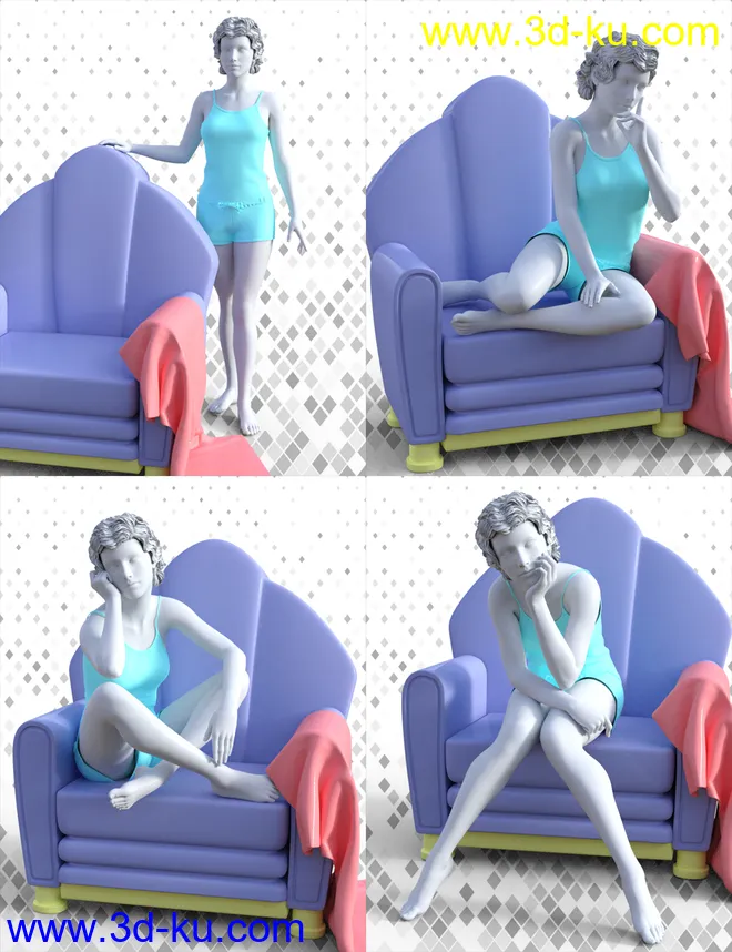 Chic Prop and Poses for Genesis 3 and 8 Female模型的图片8