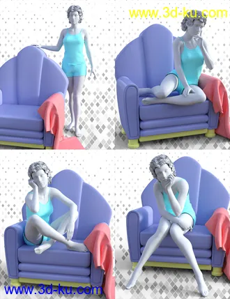 3D打印模型Chic Prop and Poses for Genesis 3 and 8 Female的图片