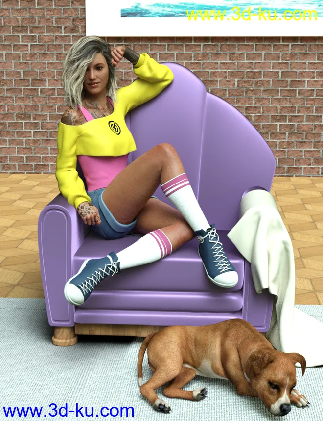 Chic Prop and Poses for Genesis 3 and 8 Female模型的图片9