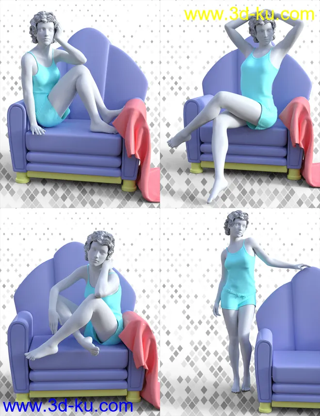 Chic Prop and Poses for Genesis 3 and 8 Female模型的图片10