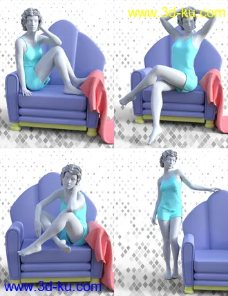 3D打印模型Chic Prop and Poses for Genesis 3 and 8 Female的图片