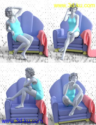 3D打印模型Chic Prop and Poses for Genesis 3 and 8 Female的图片