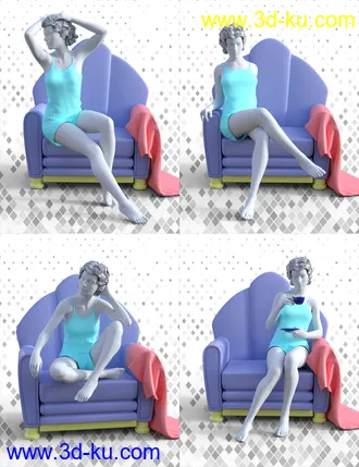 3D打印模型Chic Prop and Poses for Genesis 3 and 8 Female的图片