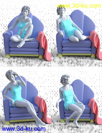 3D打印模型Chic Prop and Poses for Genesis 3 and 8 Female的图片