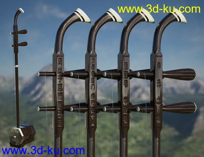 Chinese Erhu and Poses for Genesis 3 and 8 Female(s)模型的图片6