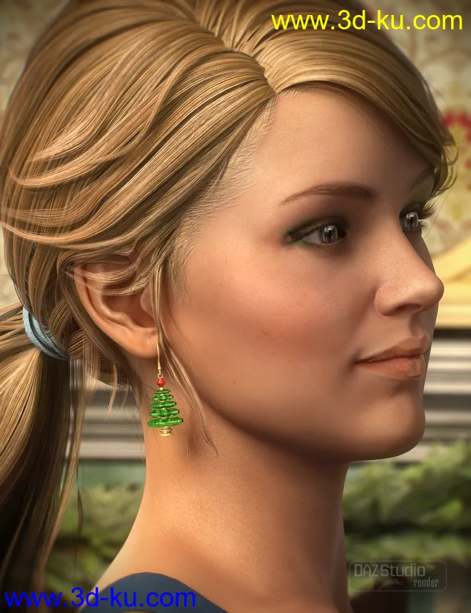 Christmas Earrings for Genesis 2 Female(s)模型的图片6