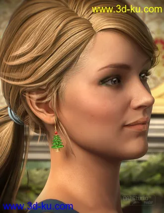 3D打印模型Christmas Earrings for Genesis 2 Female(s)的图片