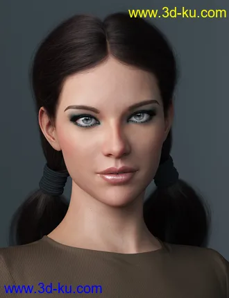 3D打印模型Chunky Pigtails for Genesis 3 and 8 Females的图片