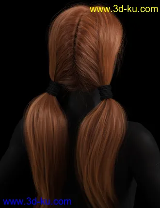 3D打印模型Chunky Pigtails for Genesis 3 and 8 Females的图片