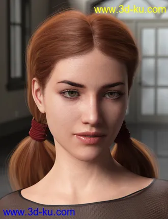 Chunky Pigtails for Genesis 3 and 8 Females模型的图片4