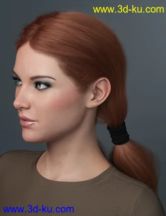 Chunky Pigtails for Genesis 3 and 8 Females模型的图片8