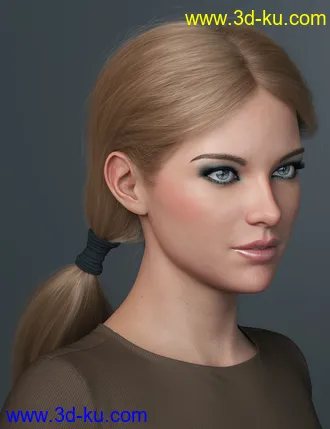 3D打印模型Chunky Pigtails for Genesis 3 and 8 Females的图片