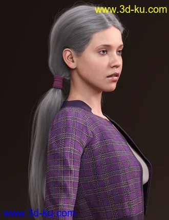 3D打印模型Chunky Pigtails for Genesis 3 and 8 Females的图片