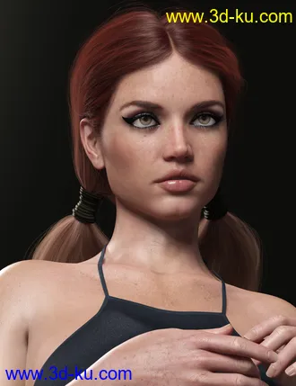 Chunky Pigtails for Genesis 3 and 8 Females模型的图片14