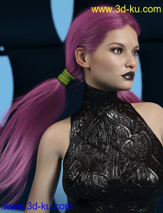 3D打印模型Chunky Pigtails for Genesis 3 and 8 Females的图片