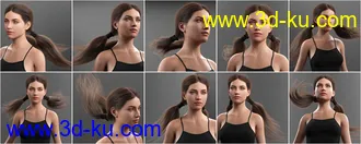 Chunky Pigtails for Genesis 3 and 8 Females模型的图片23