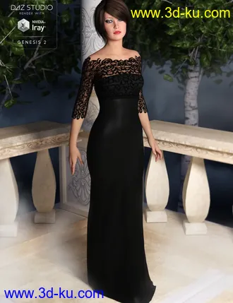 3D打印模型Classic Evening Gown for Genesis 2 Female(s)的图片