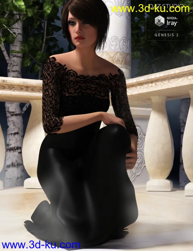 Classic Evening Gown for Genesis 2 Female(s)模型的图片4