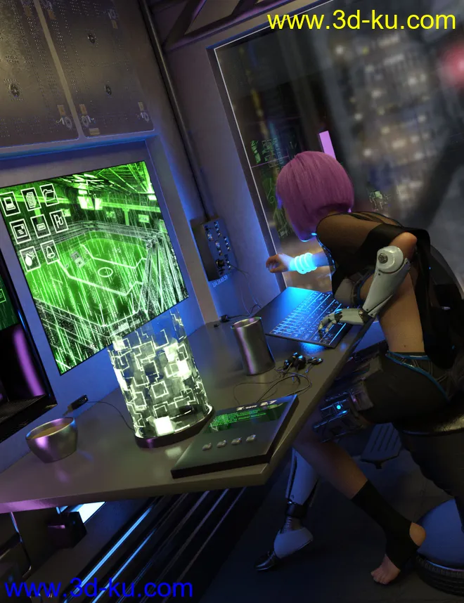 Compact Cyberpunk Apartment模型的图片1