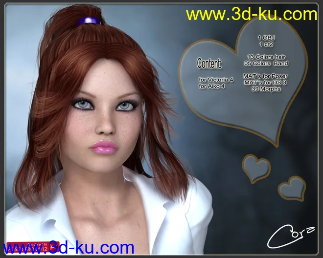 Cora Hair for V4模型的图片1