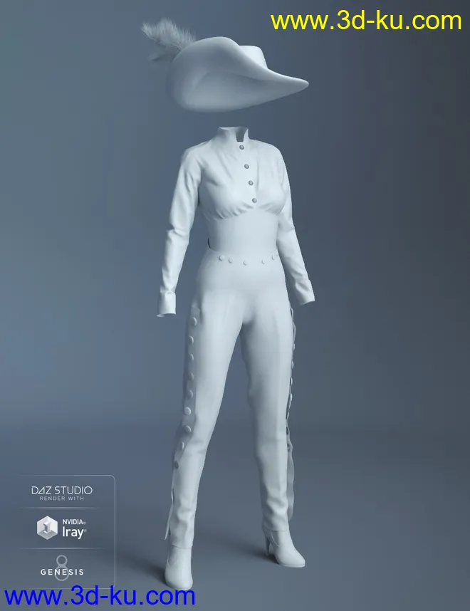 Corsair Fashion for Genesis 8 Female(s)模型的图片6