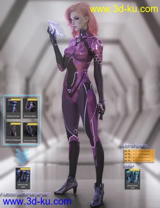 3D打印模型CR Sci-fi Suit for Genesis 8 Females的图片
