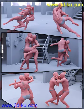 3D打印模型CS01 - Fighting Poses for Genesis 8的图片