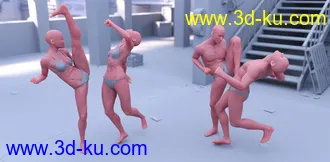3D打印模型CS01 - Fighting Poses for Genesis 8的图片