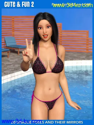 3D打印模型Cute & Fun 2 - Poses for G3F and G8F的图片