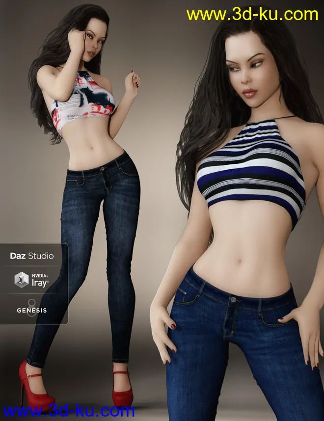 Cute Casual Outfit for Genesis 8 Females模型的图片1