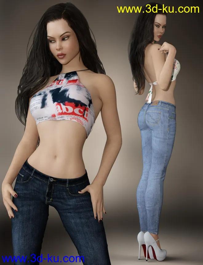Cute Casual Outfit for Genesis 8 Females模型的图片5