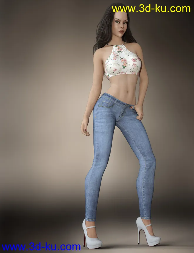 Cute Casual Outfit for Genesis 8 Females模型的图片6