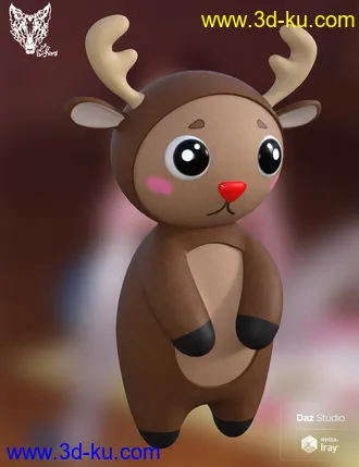 3D打印模型Cute Christmas Reindeer的图片