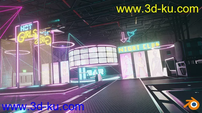 Cyberpunk Night Club模型的图片8