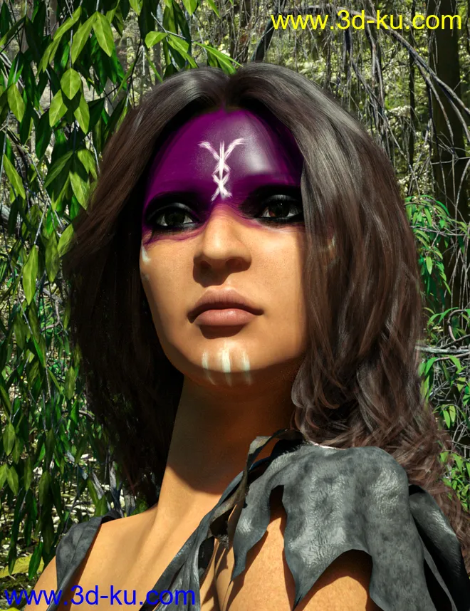 D.E.M. Painted Tribal Makeup for Genesis 8 Female模型的图片6