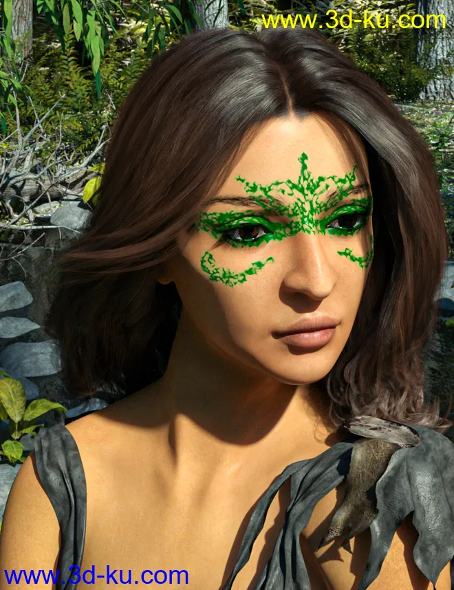D.E.M. Painted Tribal Makeup for Genesis 8 Female模型的图片8