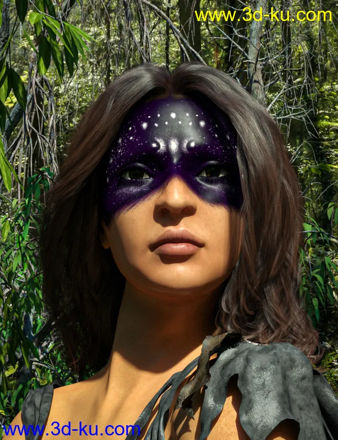 D.E.M. Painted Tribal Makeup for Genesis 8 Female模型的图片9
