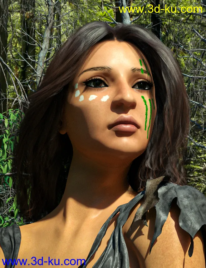 D.E.M. Painted Tribal Makeup for Genesis 8 Female模型的图片11