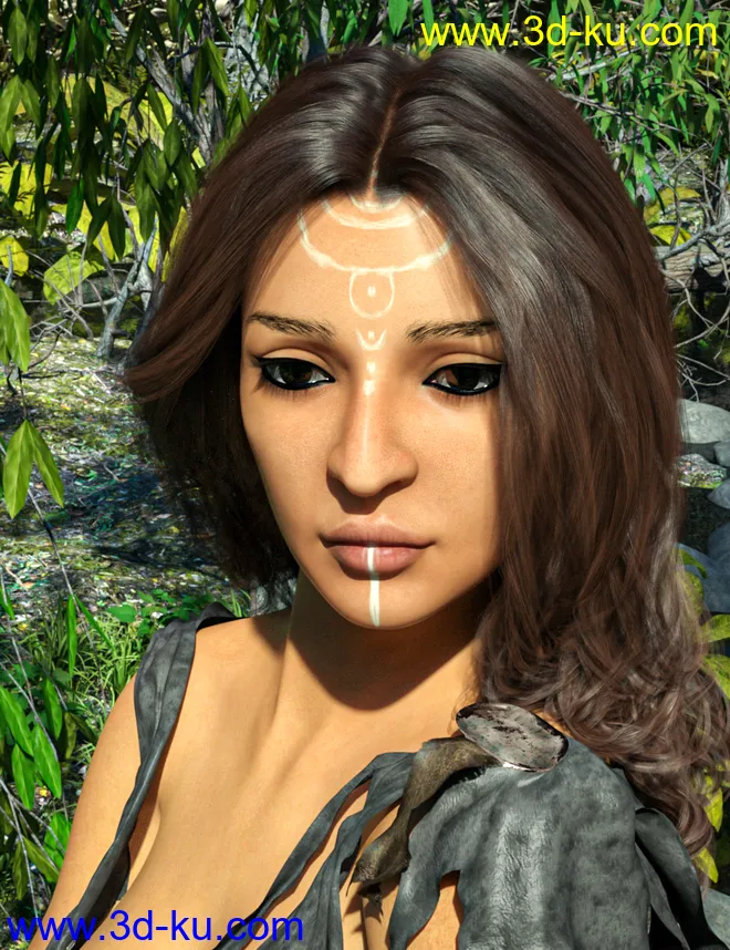 D.E.M. Painted Tribal Makeup for Genesis 8 Female模型的图片12