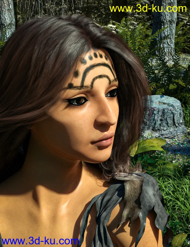 D.E.M. Painted Tribal Makeup for Genesis 8 Female模型的图片13