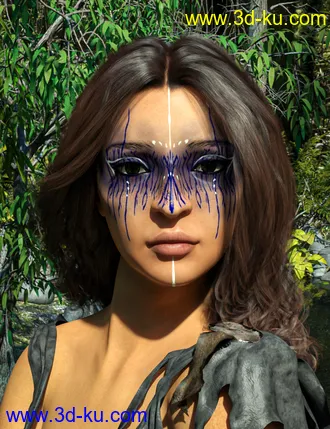 3D打印模型D.E.M. Painted Tribal Makeup for Genesis 8 Female的图片