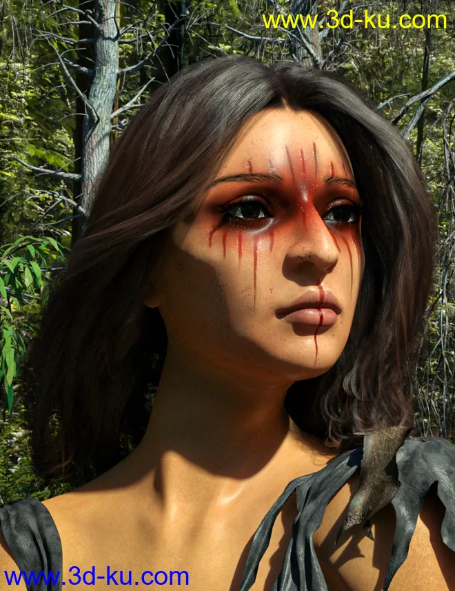 D.E.M. Painted Tribal Makeup for Genesis 8 Female模型的图片15