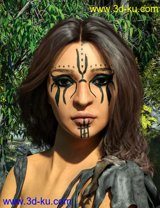 3D打印模型D.E.M. Painted Tribal Makeup for Genesis 8 Female的图片